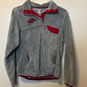 Pressbox Gray and Red Kids Fleece Hoodie